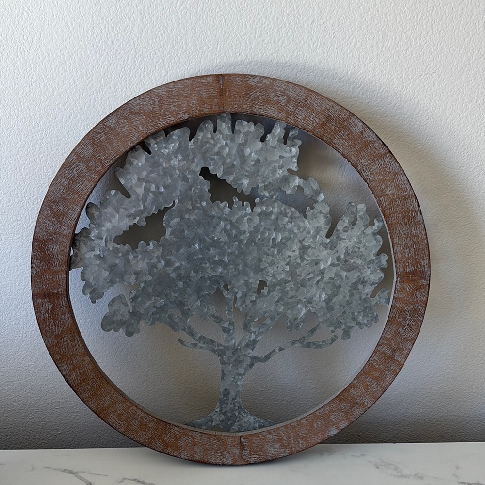 Rustic Brown and Gray Tree Wall Decor